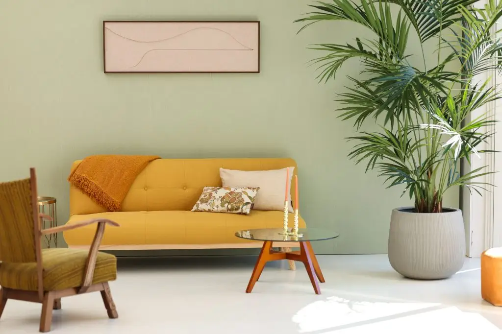 daglicht studio Brabant voor fotografen met groene wand en gele bank, brabant, roosendaal, breda