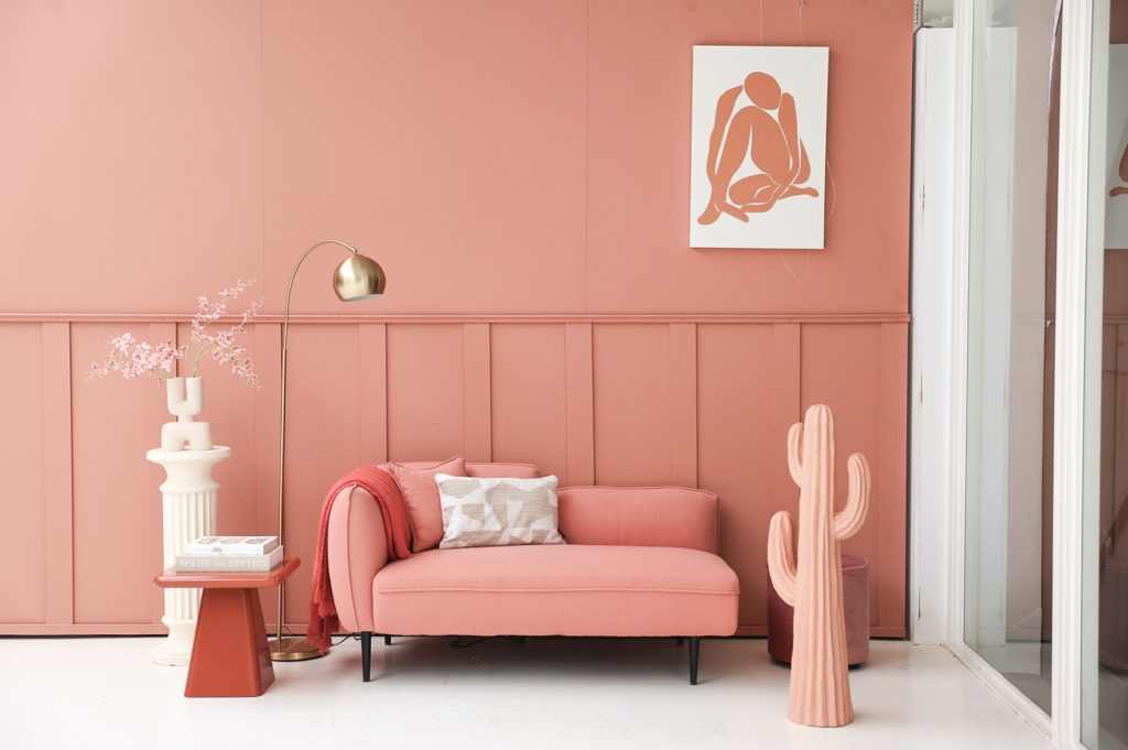 Daglicht studio Noord Brabant, Roosendaal met roze muur